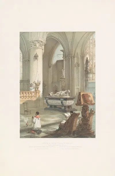 Interior of St Gudule's church Brussels by François Stroobant, 1852 - 1878 — digital art print download