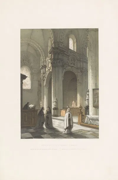 Interior of the Beguins church at Brussels by François Stroobant, 1852 - 1878 — digital art print download