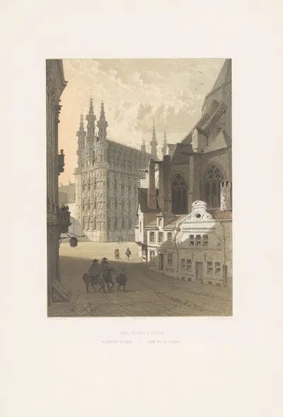 Town hall at Louvain by François Stroobant, 1852 - 1878 — digital art print download