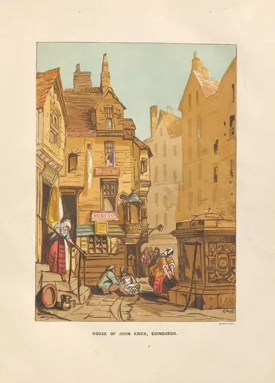 Дом Джона Нокса, Эдинбург by Чарльз Найт, 1864 — digital art print download