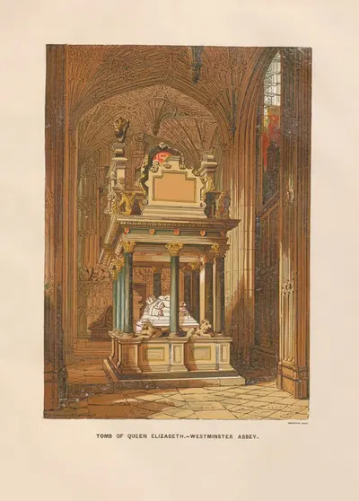 Могила королевы Елизаветы – Вестминстерское аббатство by Чарльз Найт, 1864 — digital art print download