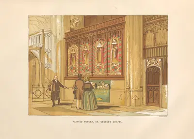 Расписной экран в часовне Святого Георга, Виндзор by Чарльз Найт, 1864 — digital art print download