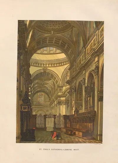 Собор Святого Павла, вид на запад by Чарльз Найт, 1864 — digital art print download