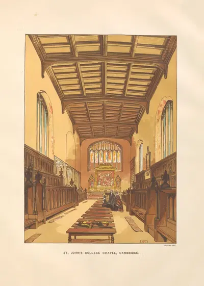 Часовня колледжа Святого Иоанна, Кембридж by Чарльз Найт, 1864 — digital art print download