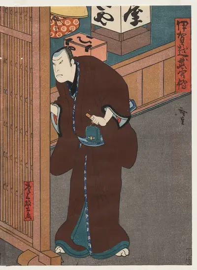 Mimasu Daigoro IV as Yamada Takakage (From the series A Tale of Valor at Iga Pass) by Gosōtei Hirosada, c. 1850 — digital…
