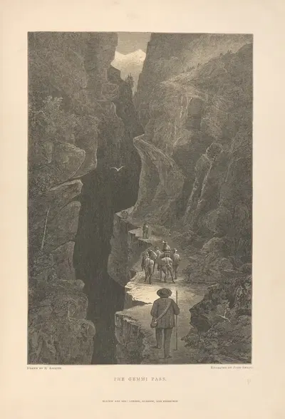 Р. Ассмус – Перевал Гемми by Теодор Гсель Фельс, 1881 — digital art print download