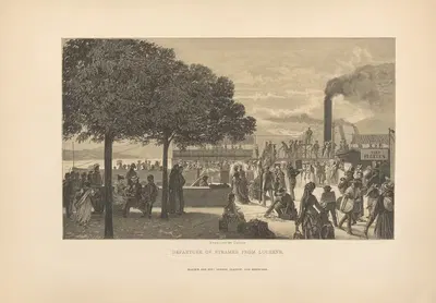 П. Вебер – Отправление парохода из Люцерна by Теодор Гсель Фельс, 1881 — digital art print download