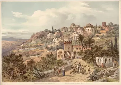 Bethlehem in the time of Christ by Friedrich Perlberg, 1911 — digital art print download