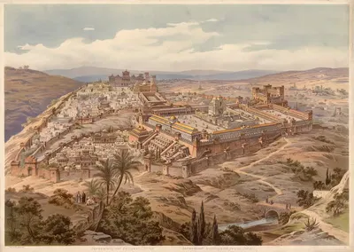 Jerusalem in the time of Christ by Friedrich Perlberg, 1911 — digital art print download