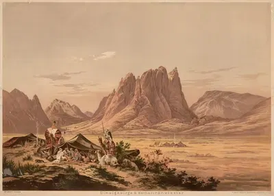 Mount Sinai and St. Catherine's Monastery by Friedrich Perlberg, 1911 — digital art print download