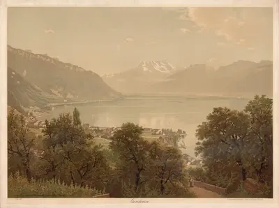 Genfersøen by Wilhelm Bernhard Benteli, 1890 — digital art print download