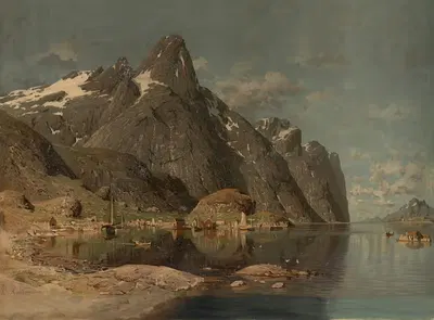 Рейне на Лофотенских островах Норвегии by Адельстин Норманн, 1890 — digital art print download
