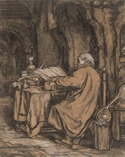 Faust in his Laboratory by Виллем Линнинг младший — digital art print download