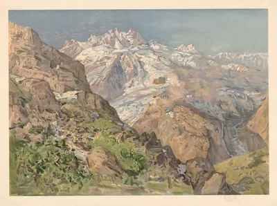 Горы Кавказа by Аркадий Афанасьевич Чумаков, 1910 — digital art print download