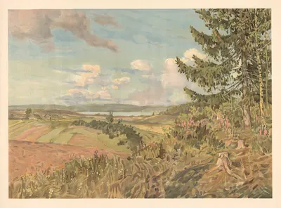 Валдайские холмы by Аркадий Афанасьевич Чумаков, 1910 — digital art print download