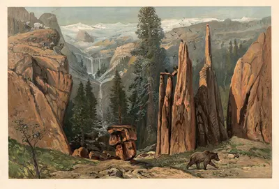 Гористый пейзаж Северной Америки by Август Шпехт, 1920 — digital art print download