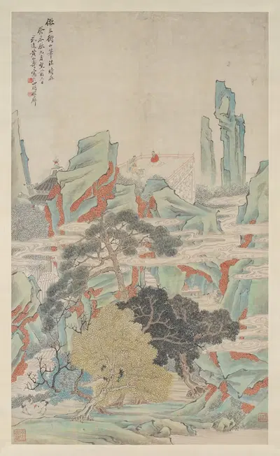 Heavenly Cave in the Immortal World by Huang Shanshou, 1883 — digital art print download