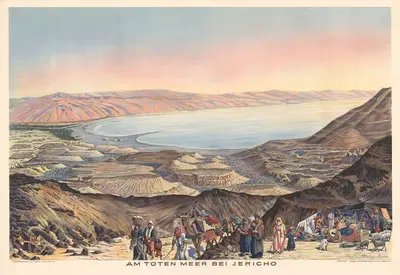 At the Dead Sea near Jericho by B. Müller, 1930 — digital art print download