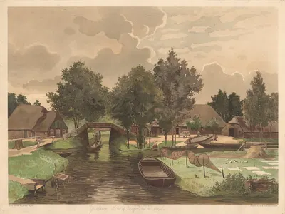 View at Giethoorn by Bernardus Bueninck, 1901 — digital art print download