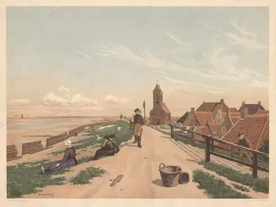 Пляж рядом с городом Виерум by Бернардус Бюэнинк, 1901 — digital art print download