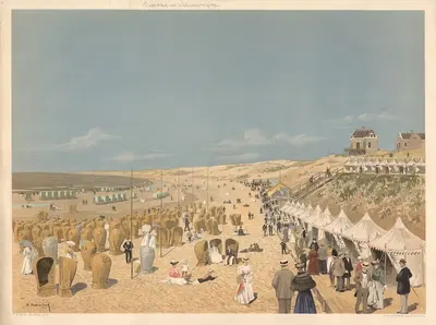 Пляж в Схевенингене by Бернардус Бюэнинк, 1901 — digital art print download