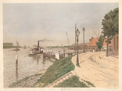 Shipyard near Dordrecht by Bernardus Bueninck, 1901 — digital art print download