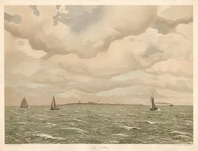 Вид на остров Урк, Зейдерзе by Бернардус Бюэнинк, 1901 — digital art print download