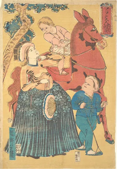 Французские развлечения by Итирюсай Ёситойо, 1860 — digital art print download