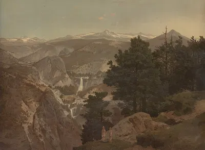 From California's Sierra Nevada (background of Yosemite Valley) by Carl Hasch, 1890 — digital art print download