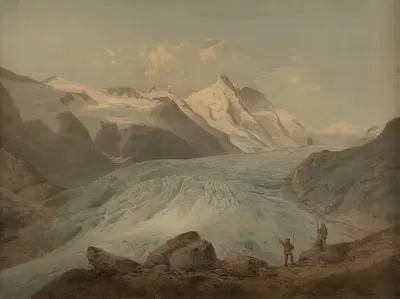 Pasterze Glacier with the Grossglockner by Carl Hasch, 1890 — digital art print download