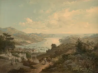 Port of Nagasaki by Carl Hasch, 1890 — digital art print download