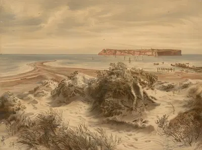 Дюна и скалистый остров Гельголанд by Эд Хёльцель, 1890 — digital art print download