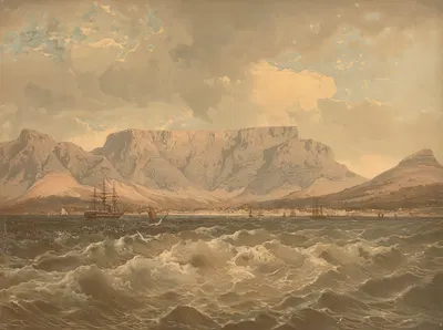Столовая гора, Кейптаун by Эд Хёльцель, 1890 — digital art print download