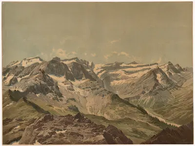 Монте Пердидо и цирки Гаварни в Пиренеях by Эд Хёльцель, 1890 — digital art print download