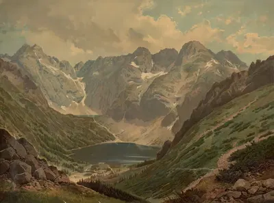 Озеро Морское Око в Татрах by Эд Хёльцель, 1890 — digital art print download