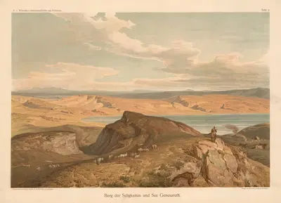 Гора блаженств и Галилейское море by Эдмунд фон Вёрндле, 1900 — digital art print download