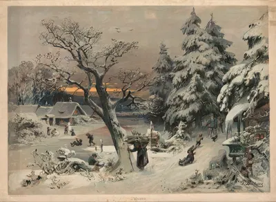 Winter by Franz Bukacz, 1911 — digital art print download