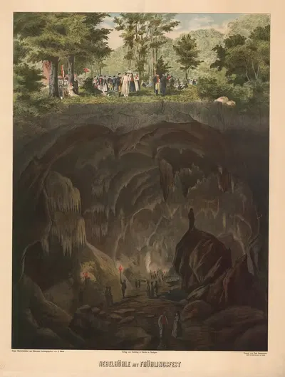 Пещера тумана с весенним фестивалем by Фридрих Ронфорт, 1905 — digital art print download