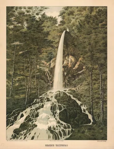 Водопад Урах by Фридрих Ронфорт, 1905 — digital art print download