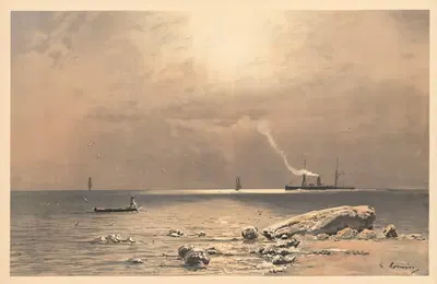 Шведское побережье V by Густав Ромин, 1900 — digital art print download
