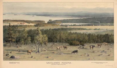 Savolainen Maisema (Landskap från Savolaks) by Kustaa Heikkilä, 1904 — digital art print download