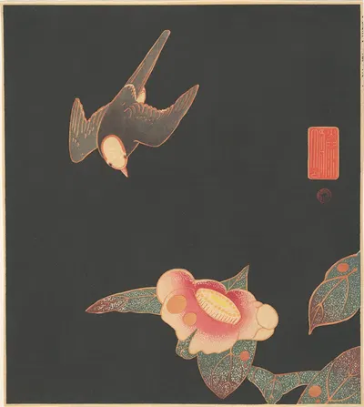 Swallow and Camellia by Itō Jakuchū — digital art print download