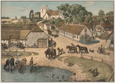 В деревне by Расмус Кристиансен, 1904 — digital art print download