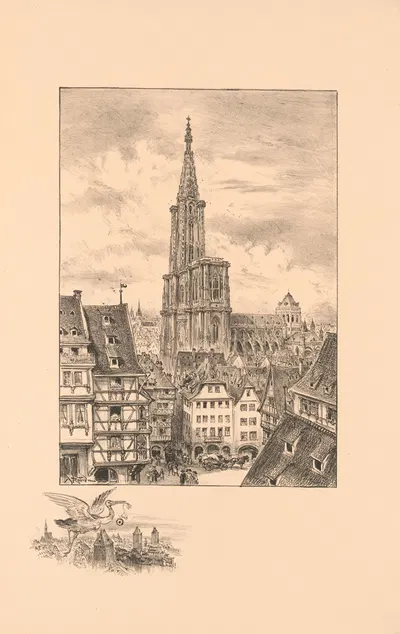 Strasbourg by Albert Robida, 1915 — digital art print download