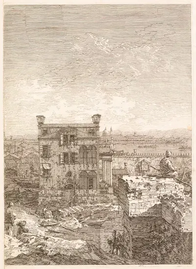 Дом, окруженный шестью колоннами by Антонио Каналетто, 1735–1746 — digital art print download