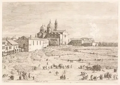 Церковь Святой Юстины в Прадделла-Валле, Падуя by Антонио Каналетто, 1735–1746 — digital art print download