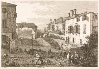 The Canal Lock at Dolo by Antonio Canaletto, 1735–1746 — digital art print download