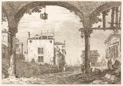 Портик с фонарём by Антонио Каналетто, 1735–1746 — digital art print download