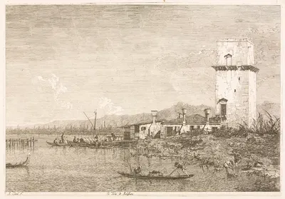 Башня Мальгера by Антонио Каналетто, 1735–1746 — digital art print download
