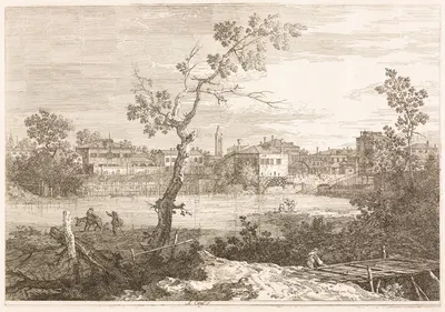 Вид на Бурано, город на острове в Венецианской лагуне by Антонио Каналетто, 1735–1746 — digital art print download